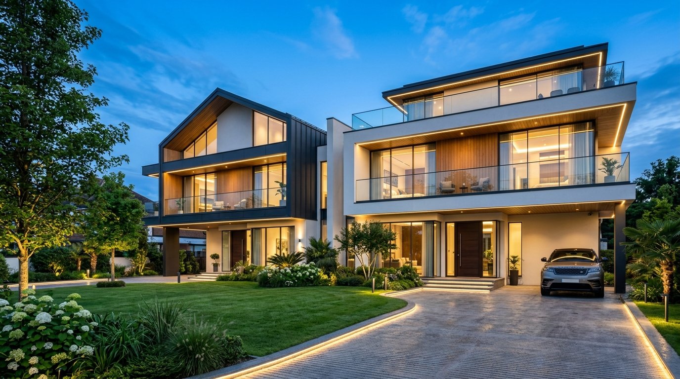 Modern Duplex Elevation